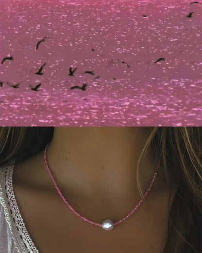 Daughter of the Sea Necklace ⋄ Pink Opals & Pearl
