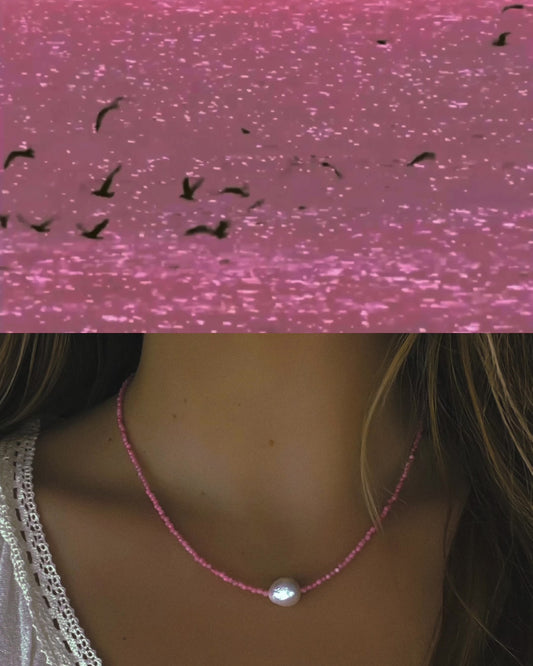 Daughter of the Sea Necklace ⋄ Pink Opals & Pearl