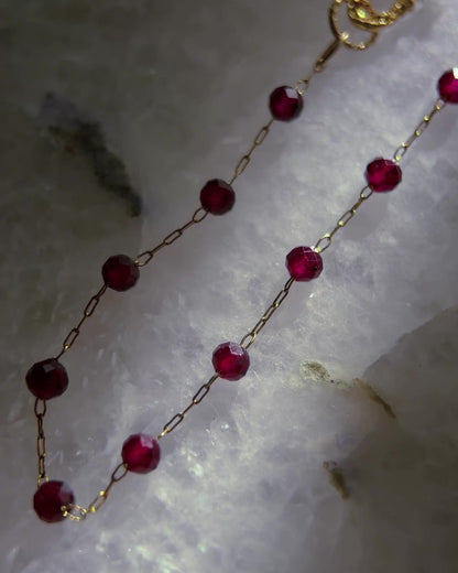 Velvet Rose Dewdrops Necklace ⋄ Garnet