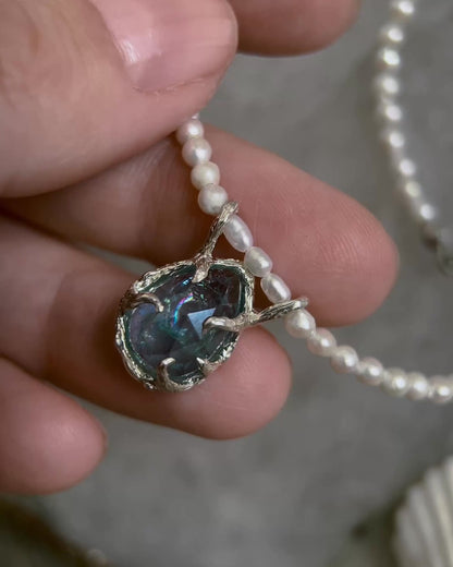 Siren’s Tear Amulet ⋄ Aquamarine & Pearls