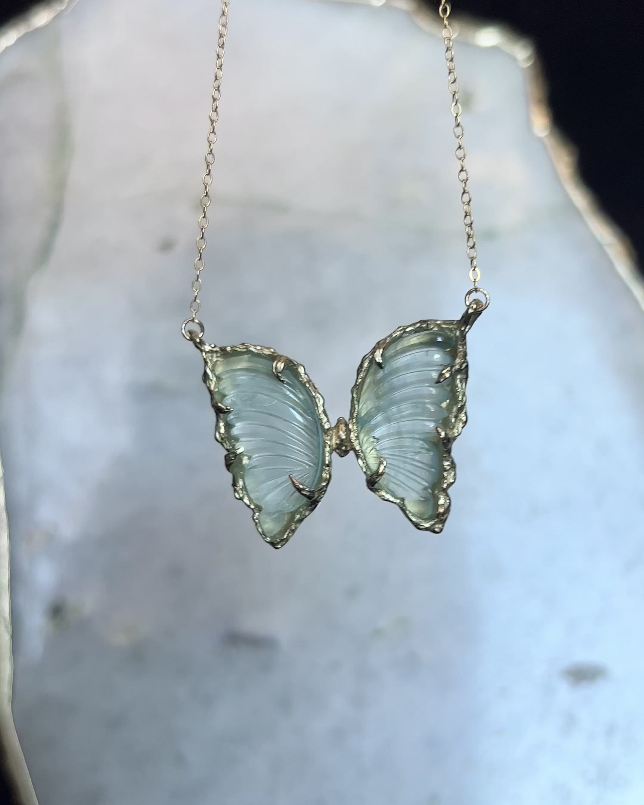 Ever After Butterfly Necklace ⋄ Aquamarine