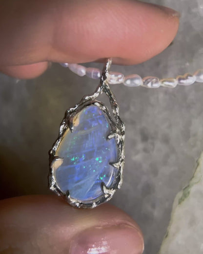 Siren’s Tear Amulet ⋄ Australian Opal & Pearls