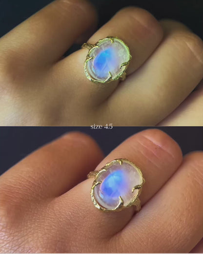 Oracle Ring ⋄  Rainbow Moonstone ⋄ Pick a Size ⋄ Gold Vermeil