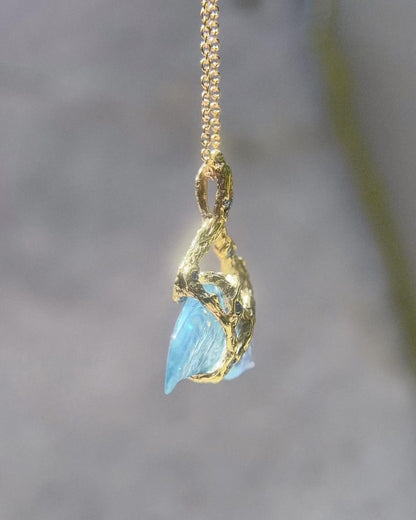 Mermaid Tail Amulet ⋄ Aquamarine ⋄ gold vermeil