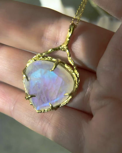 Heart Portal Necklace ⋄ Rainbow Moonstone