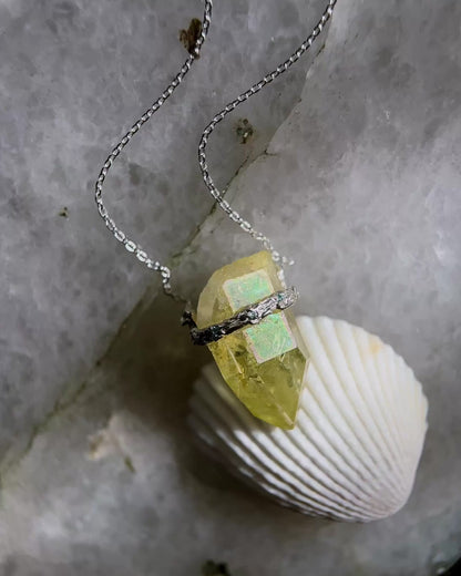 Healing Crystal Pendant ⋄ Yellow Aura Quartz