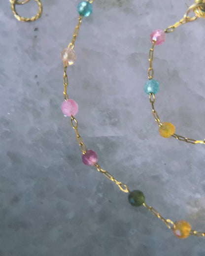 Honey Nectar Dewdrops Chain Necklace ⋄ Tourmaline