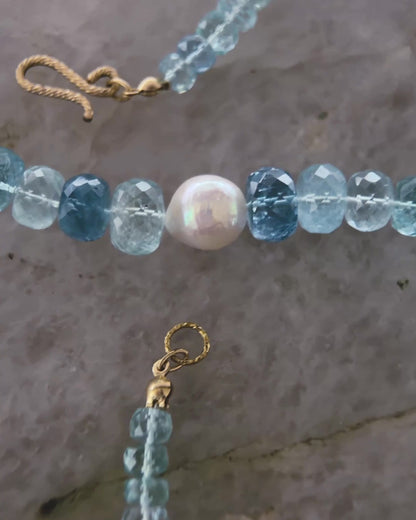 Water Nymph Necklace ⋄ Santa Maria Aquamarine & Pearl