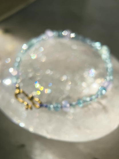 Dewdrops Bracelet ⋄ Lavender Moon Quartz & Aquamarine