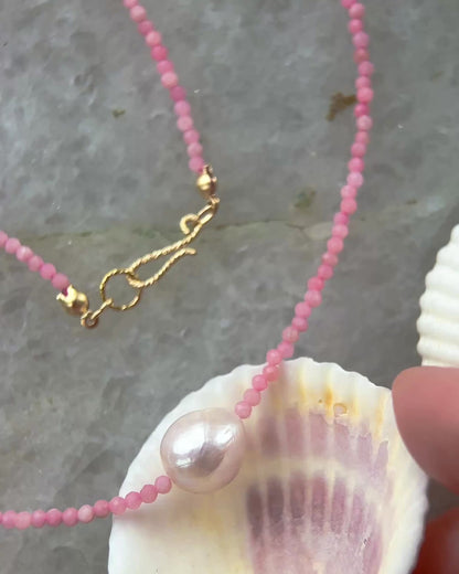 Daughter of the Sea Necklace ⋄ Pink Opals & Pearl