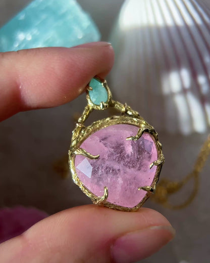 Heart Portal Amulet ⋄ Morganite & Paraíba Tourmaline