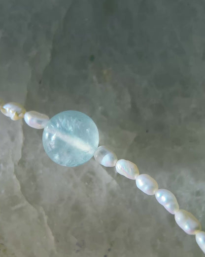 Daughter of the Sea Necklace ⋄ Prehnite & Pearls