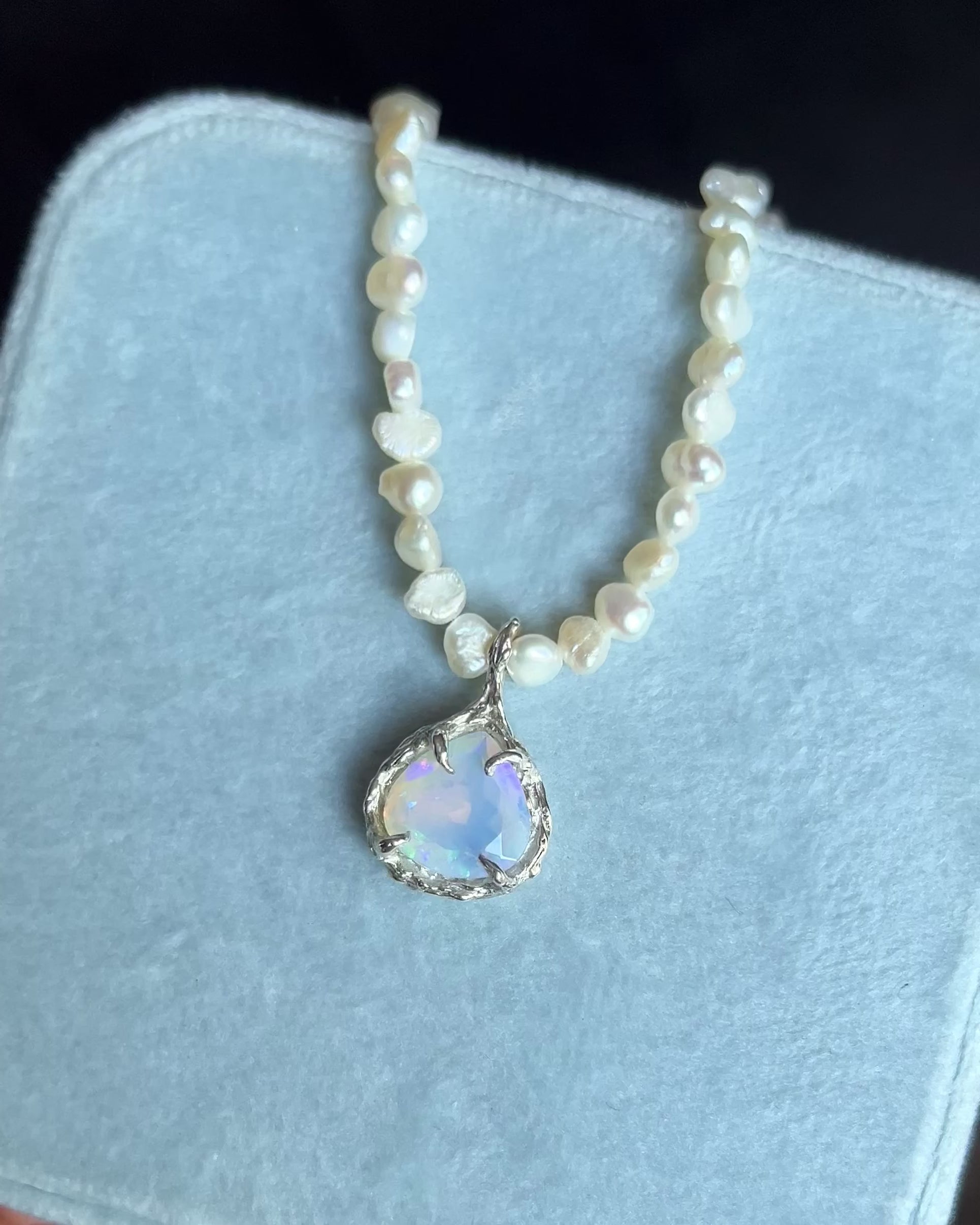 Siren’s Tear Amulet ⋄ Ethiopian Opal & Pearl