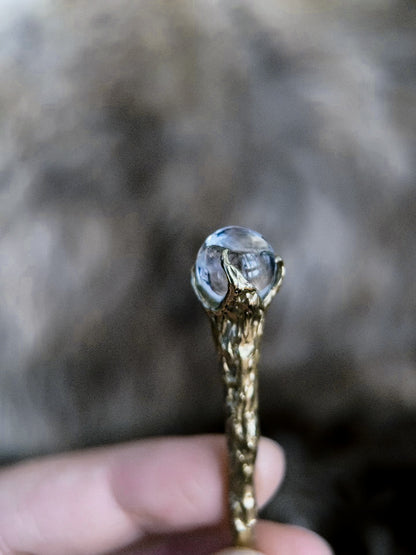 Crystal Ball Hair Pin ⋄ Clear Rainbow Quartz