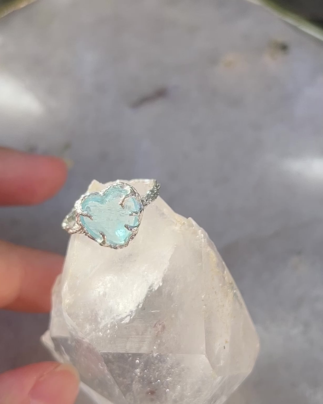 Heart of the Ocean Ring ⋄  Aquamarine ⋄ size 6.5