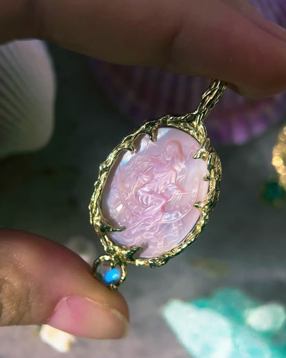 Moon Goddess Amulet ⋄ Mother of Pearl & Moonstone