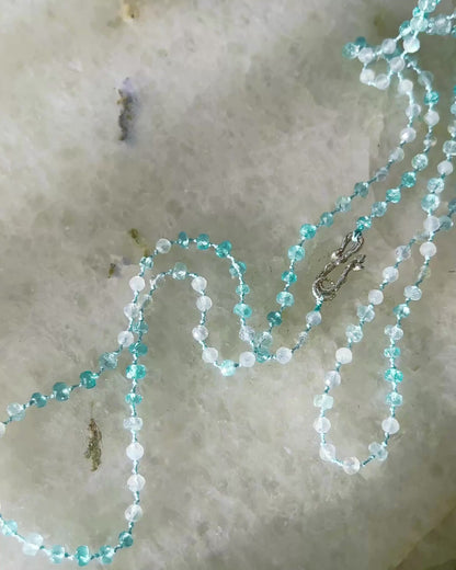 Dewdrops Long Layer Necklace ⋄ Apatite, Aquamarine, Labradorite