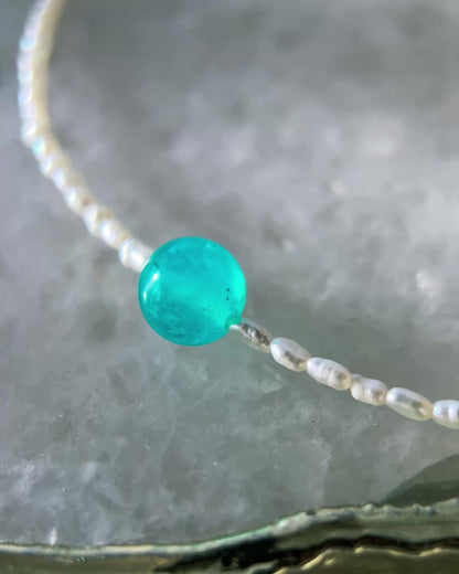 Daughter of the Sea Necklace ⋄ Amazonite & Pearls
