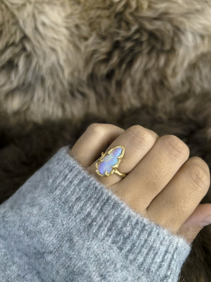 Unicorn Tear Ring ⋄ Australian Opal ⋄ size 5.5