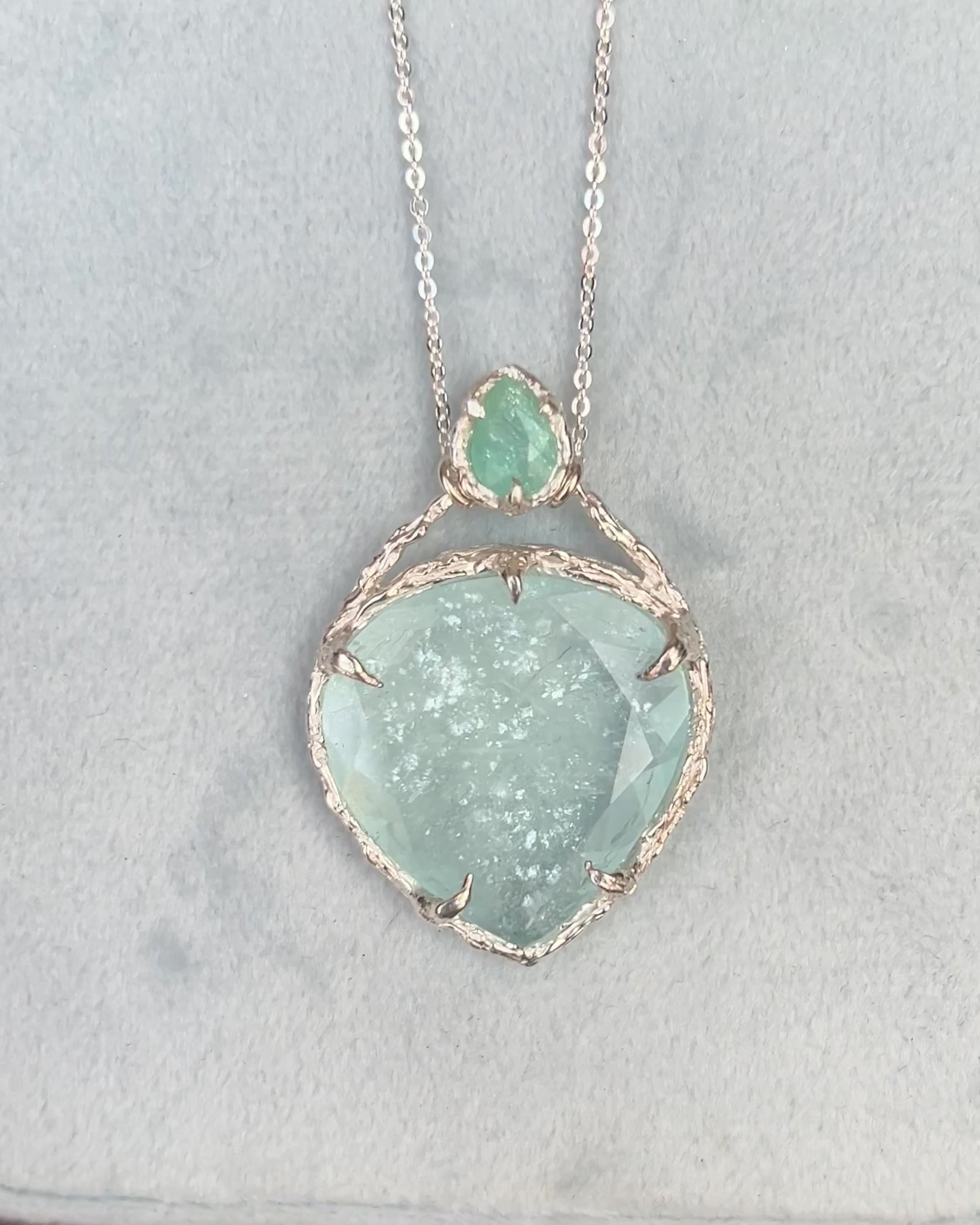 Heart of the Ocean Amulet ⋄ Shimmer Aquamarine & Paraíba Tourmaline