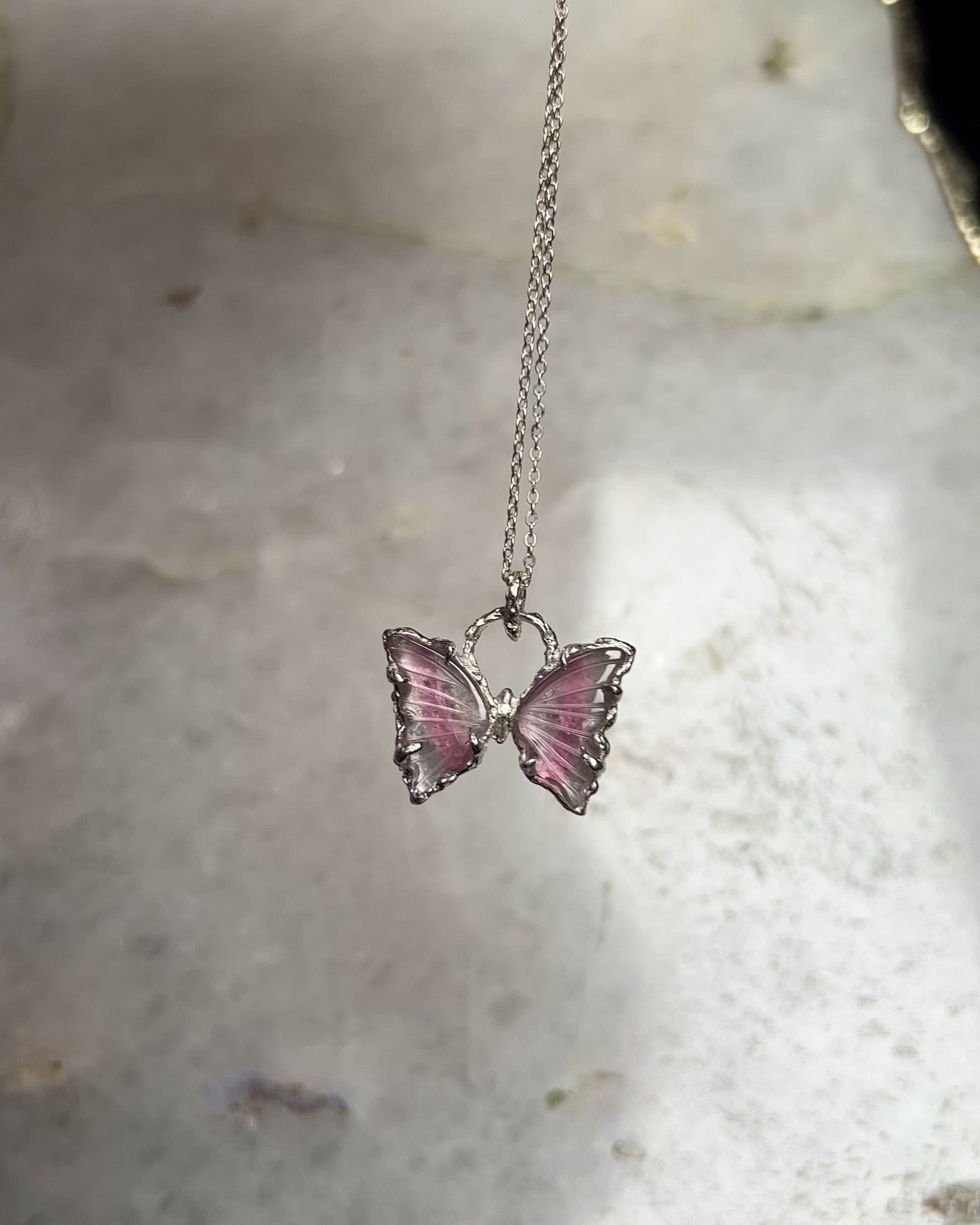 Mini Ever After Butterfly Necklace ⋄ Pink Tourmaline