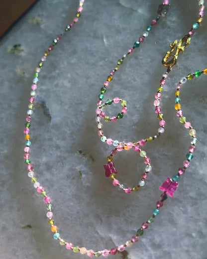 Butterfly Garden Dewdrops Necklace ⋄ Rainbow Tourmaline