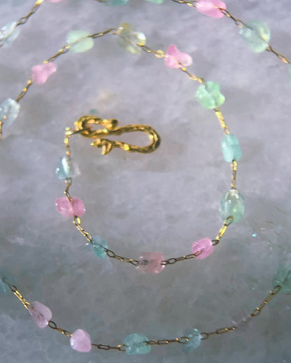 Ocean Pebbles Chain Necklace ⋄ Pastel Tourmaline