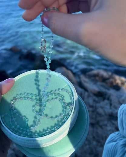 Dewdrops Long Layer Necklace ⋄ Apatite, Aquamarine, Labradorite