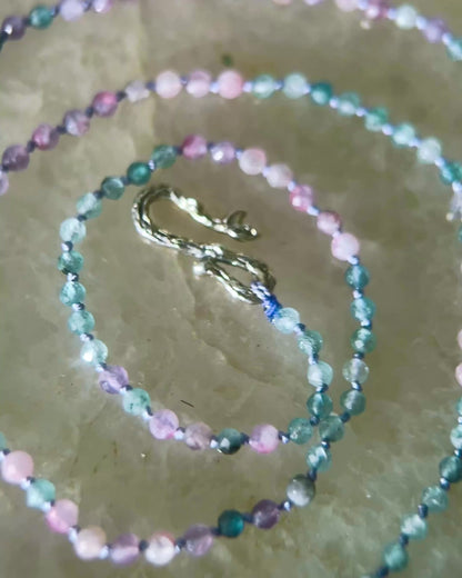 Dewdrops Long Layer Necklace ⋄ Pink & Blue Tourmaline