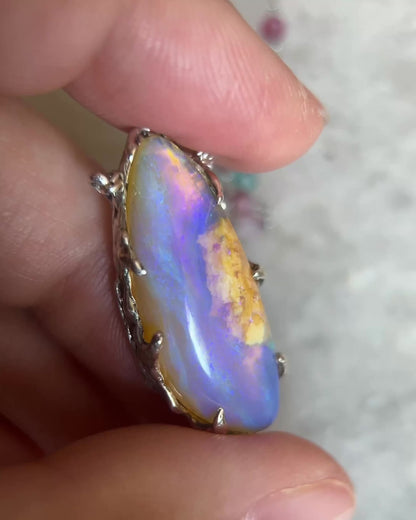 Lilac Rain Dewdrops Necklace ⋄ Australian Opal & Tourmaline