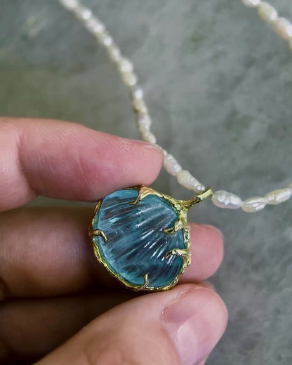 Siren Creek Treasure Amulet ⋄ Aquamarine & Pearls