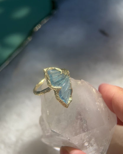 Mermaid Tail Ring ⋄ Aquamarine ⋄ size 7.5