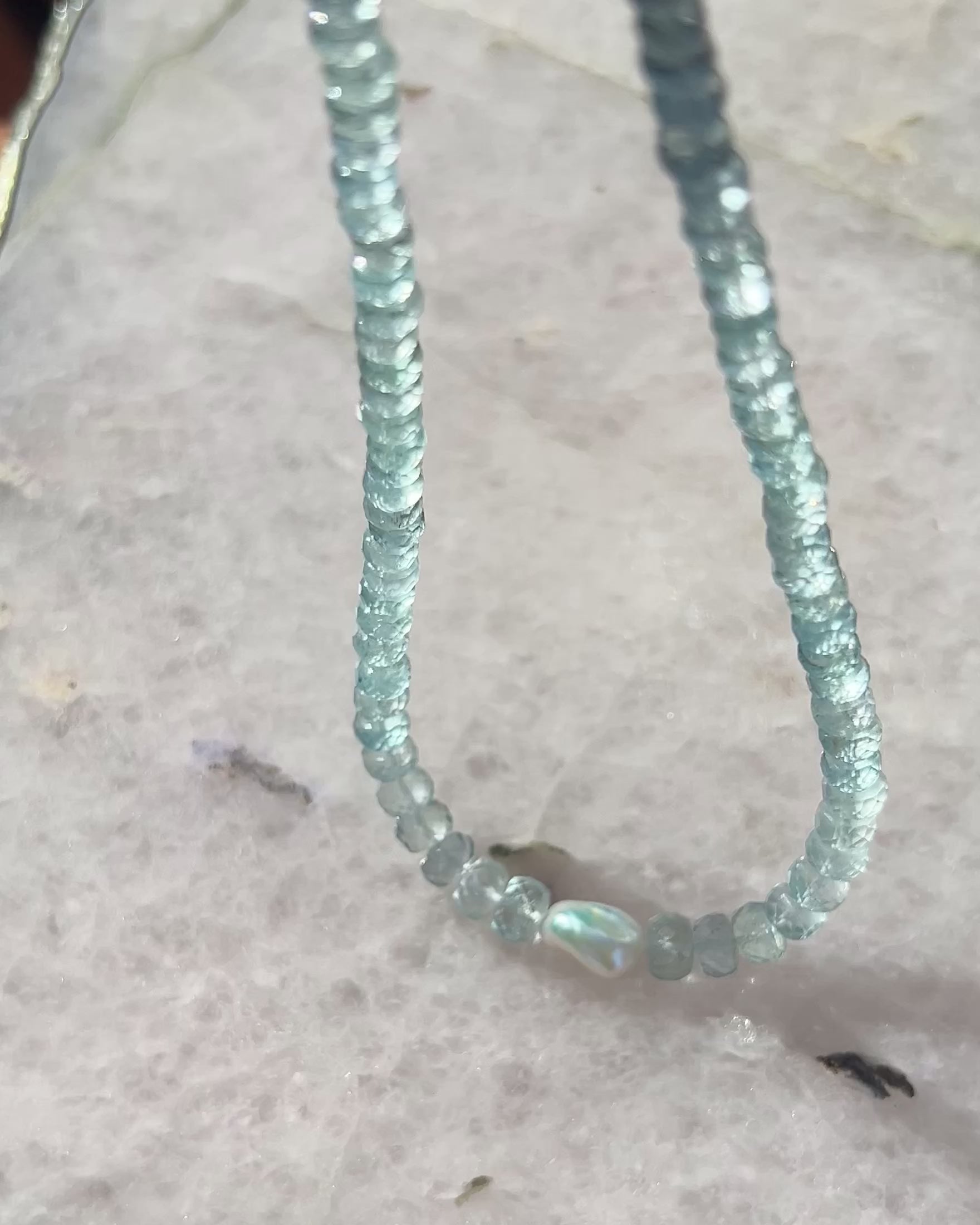 Water Nymph Necklace ⋄ Aquamarine & Pearl