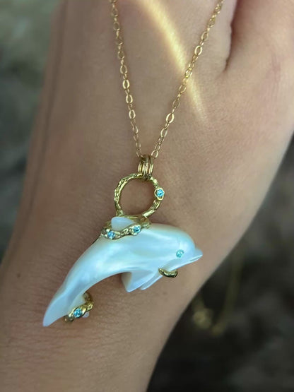Dolphin Spirit Animal Amulet ⋄ Mother of Pearl