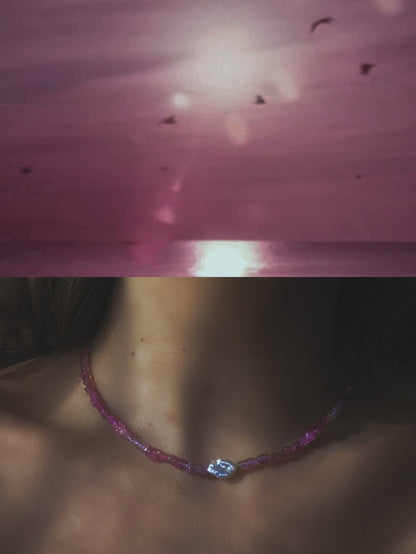 Ocean Pebbles Necklace ⋄ Pink Tourmaline & Pearl