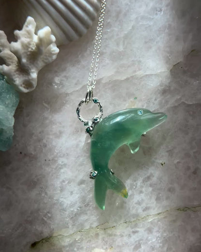 Dolphin Spirit Animal Amulet ⋄ Green Fluorite