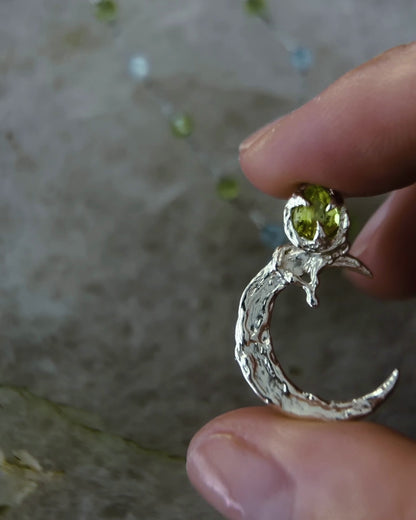 Honeydew Moon Amulet ⋄ Sphene, Peridot & Aquamarine