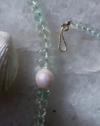 Water Nymph Necklace ⋄ Aquamarine & Pearl