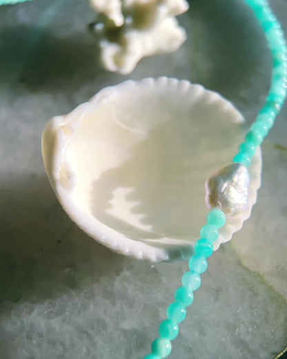Salacia Necklace ⋄ Amazonite & Pearl