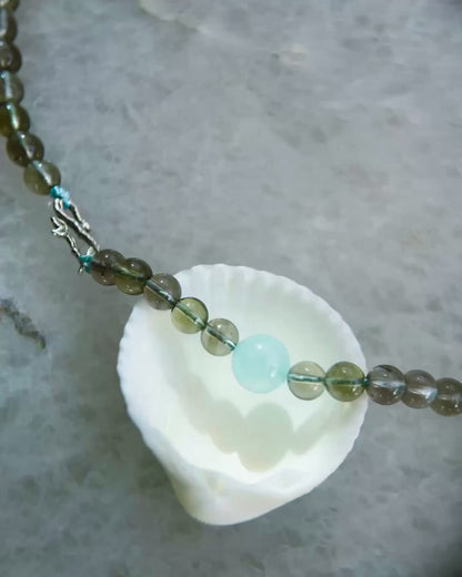 Daughter of the Sea necklace⋄ Smoky Quartz & Aquamarine