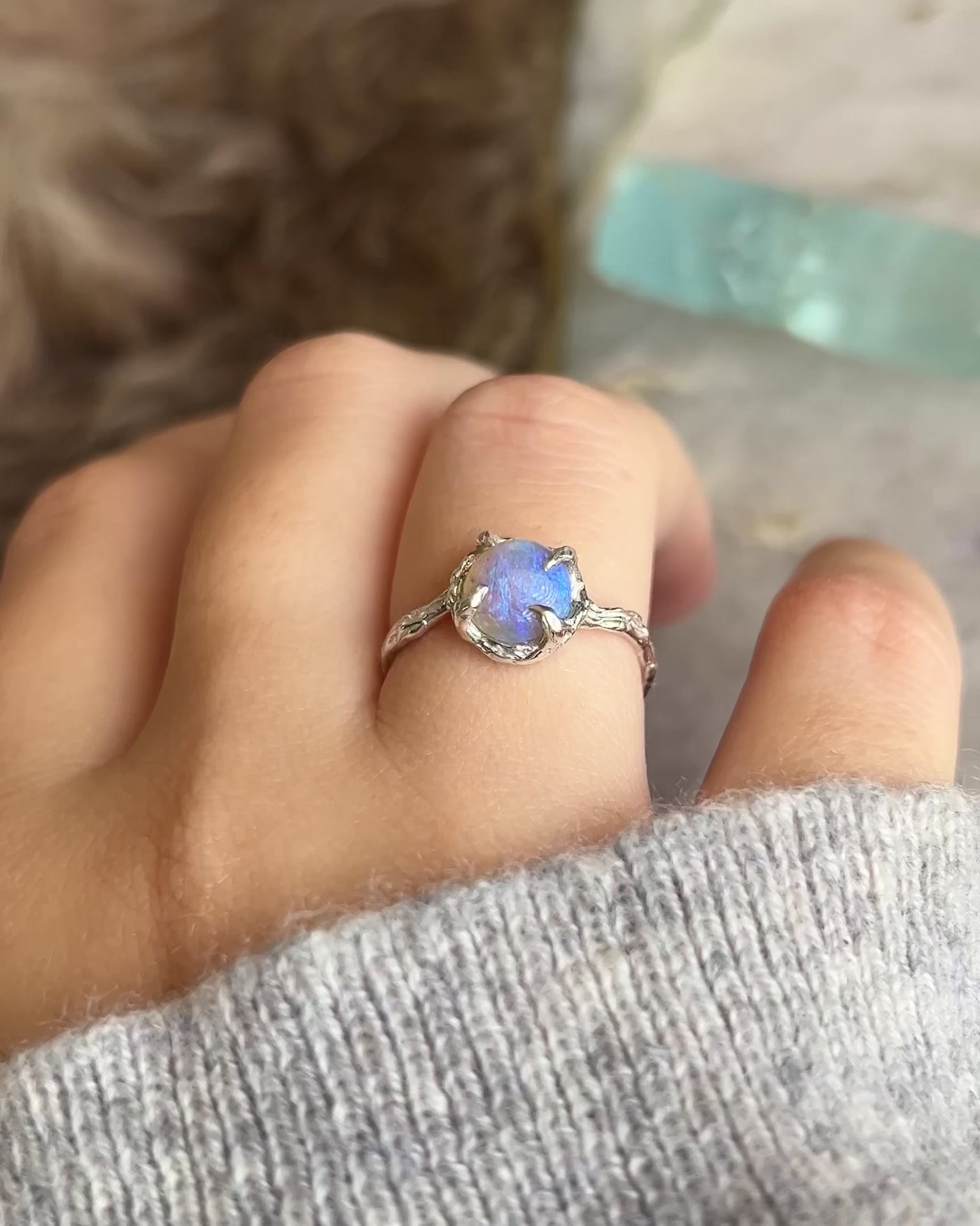 Lavender Haze Ring ⋄  Australian Opal ⋄  size 7.5