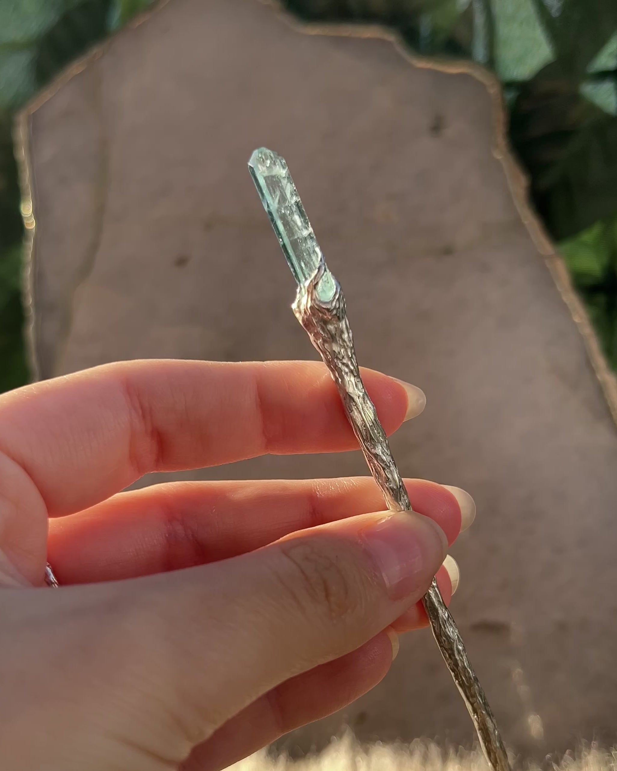 La Sirène Crystal Hair Pin ⋄ Aquamarine