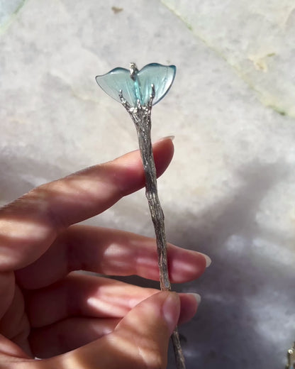 La Sirène Crystal Hair Pin ⋄ Aquamarine Tail