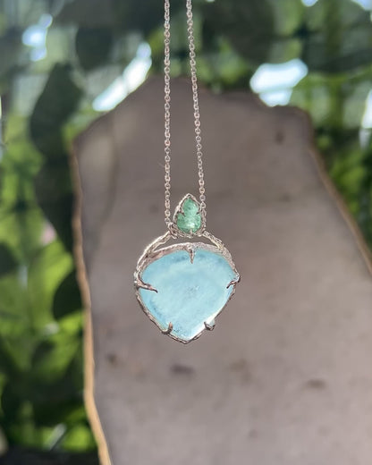 Heart of the Ocean Amulet ⋄ Shimmer Aquamarine & Paraíba Tourmaline