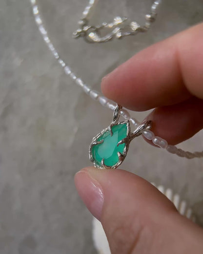 Siren’s Tear Amulet ⋄ Peruvian Opal & Pearls