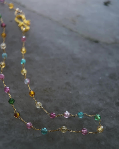 Honey Nectar Dewdrops Chain Necklace ⋄ Tourmaline