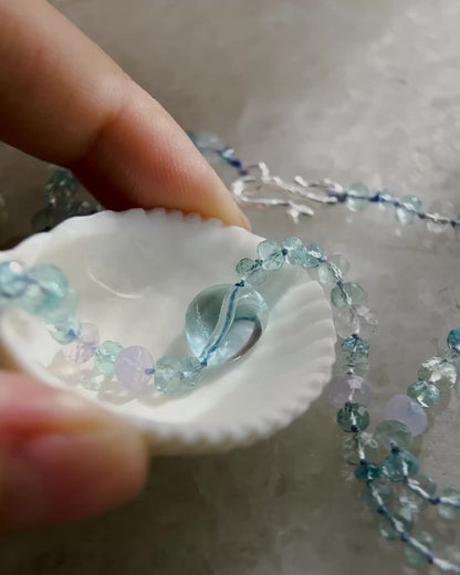Dewdrops Necklace ⋄ Lavender Moon Quartz, Aquamarine & Topaz