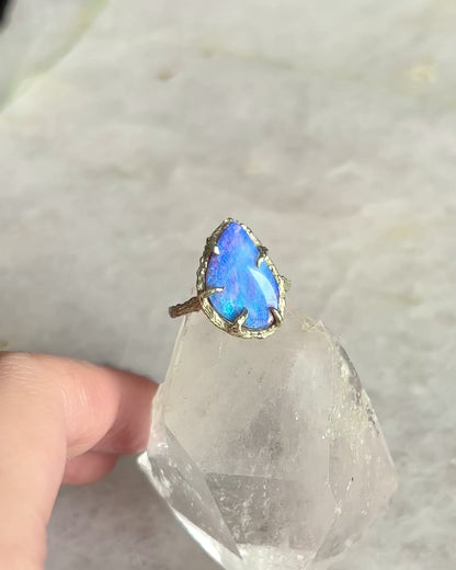 14k Solid Gold ⋄ Ascension Ring ⋄ Australian Opal ⋄ size 7